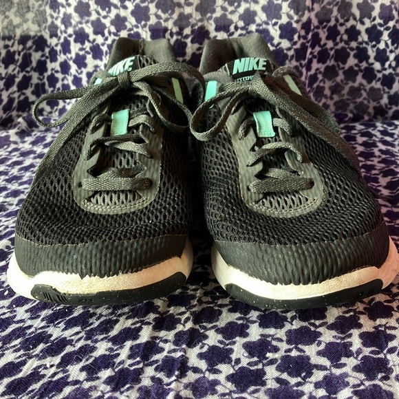 Nike Flex Experience RN6 running sneakers black aqua blue swoosh women’s 8.5 - Picture 6 of 15